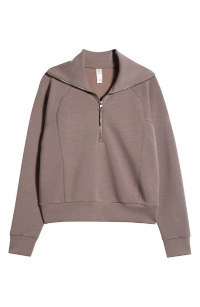 Shop Spanx Airessentials Half Zip Sweatshirt In Smoke