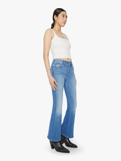 Mother The Weekender Fray Punk Charming Flare Jean In Blue