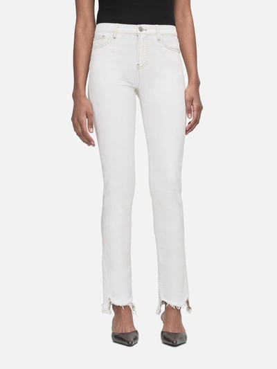 Shop Frame Le High Straight Long Stiletto Jeans In White