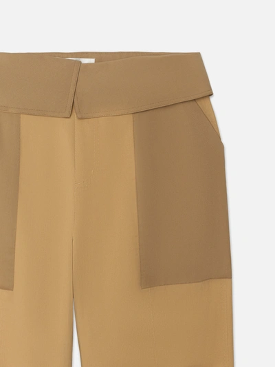 Shop Frame Foldover Trouser Pants Light Tan Multi Cotton In White