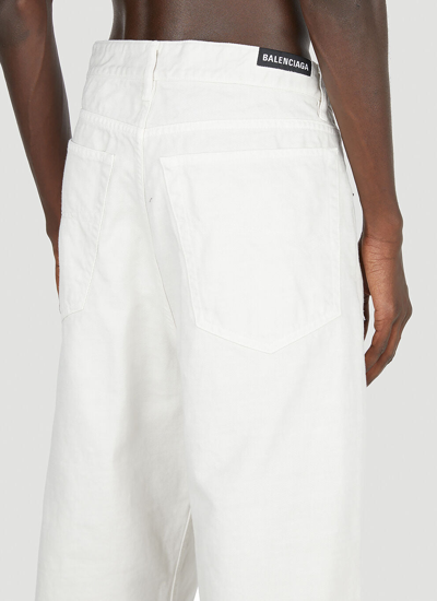Shop Balenciaga Men Wide Leg Jeans In White