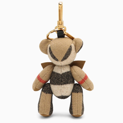 Shop Burberry Thomas Bear Charm With Cashmere Bow Tie Women In Cream