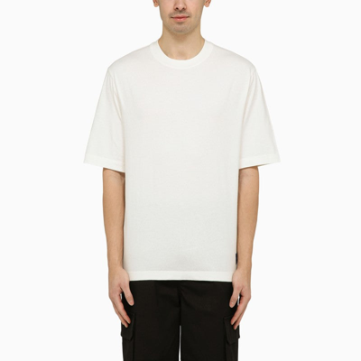 Shop Burberry White Crewneck T-shirt In Cotton Men