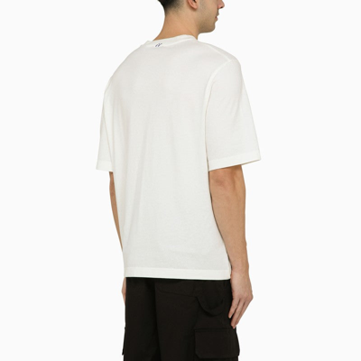 Shop Burberry White Crewneck T-shirt In Cotton Men