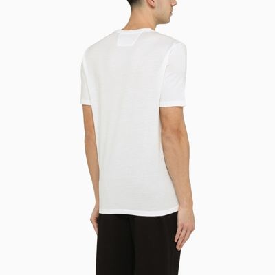 Shop C.p. Company White T-shirt With Logo Print On The Front Men
