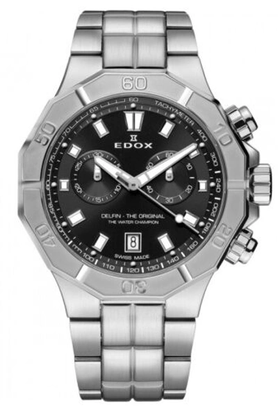 Pre-owned Edox Men 10113-3m-nin Delfin The Original 43mm Quartz Watch