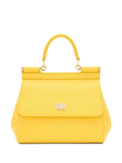 Shop Dolce & Gabbana Women Medium Sicily Handbag In Yellow