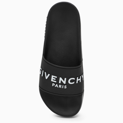 Shop Givenchy Black Slide Slippers With Logo Men