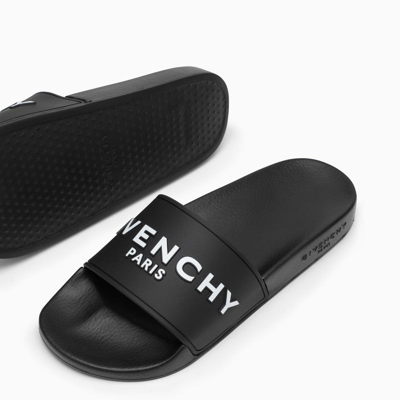 Shop Givenchy Black Slide Slippers With Logo Men