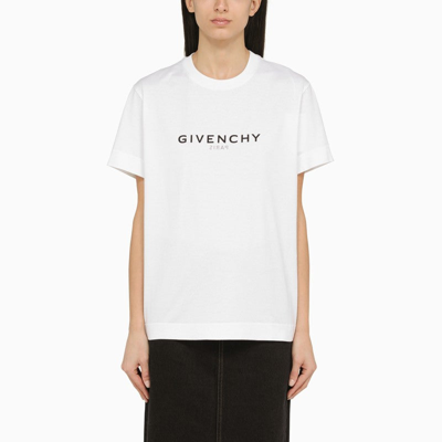 Shop Givenchy White Crew-neck T-shirt With Logo Women