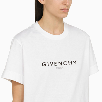 Shop Givenchy White Crew-neck T-shirt With Logo Women