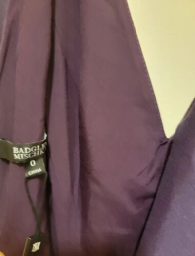 Pre-owned Badgley Mischka V-neck Loop Mikado Ballgown Purple Sz 0