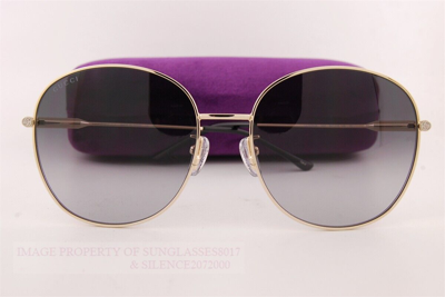 Pre-owned Gucci Brand  Sunglasses Gg 1416/sk 001 Gold/grey For Women In Gray