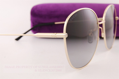 Pre-owned Gucci Brand  Sunglasses Gg 1416/sk 001 Gold/grey For Women In Gray