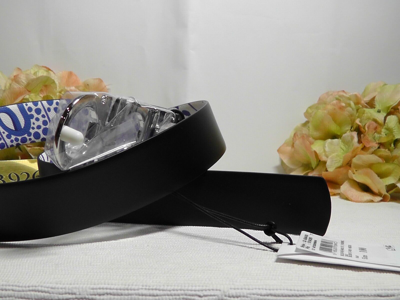 Pre-owned Ferragamo Salvatore  Black Multi Reversible Foliage Print Leather Belt Sz 100/39' In Black/white And Blue
