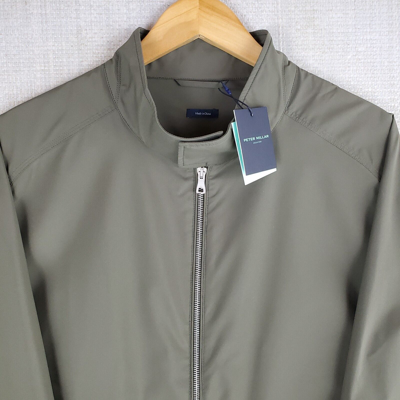 PETER MILLAR Pre-owned $498  Size Medium Excursionist Flex Mens Bomber Flight Jacket In Green