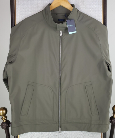 Pre-owned Peter Millar $498  Size Medium Excursionist Flex Mens Bomber Flight Jacket In Green