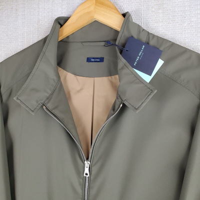 Pre-owned Peter Millar $498  Size Medium Excursionist Flex Mens Bomber Flight Jacket In Green