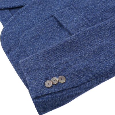 Pre-owned Finamore 1925 Finamore Napoli Soft-constructed Wool And Cashmere Sport Coat 42r In Blue