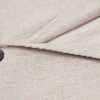 Pre-owned Finamore Napoli Unlined Lightweight Flannel Wool Sport Coat 40r (eu 50) In Beige