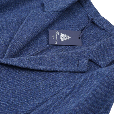 Pre-owned Finamore 1925 Finamore Napoli Soft-constructed Wool And Cashmere Sport Coat 42r In Blue