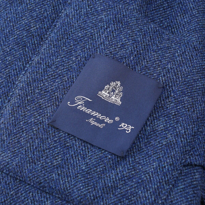 Pre-owned Finamore 1925 Finamore Napoli Soft-constructed Wool And Cashmere Sport Coat 42r In Blue