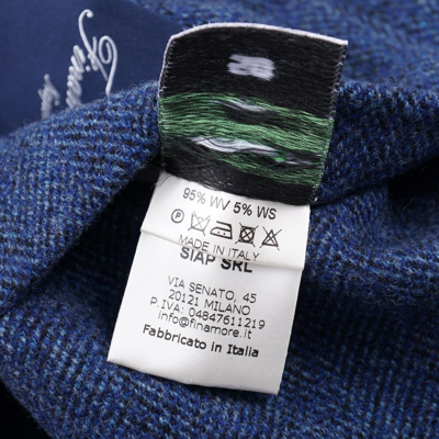 Pre-owned Finamore 1925 Finamore Napoli Soft-constructed Wool And Cashmere Sport Coat 42r In Blue