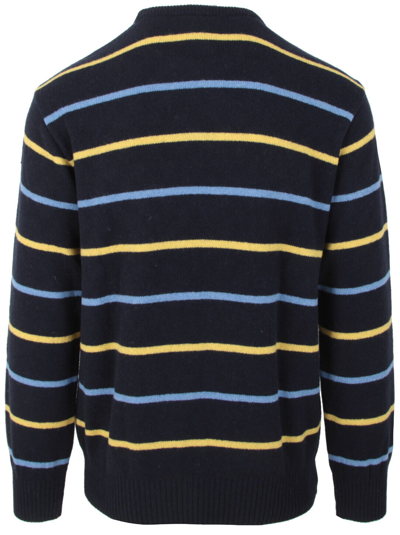 Pre-owned Paul & Shark Yachting Men's Pullover Sweater Jumper L Wool & Polyamide Striped In Blue