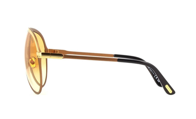Pre-owned Tom Ford Xavier Ft 1060 Shiny Gold/brown Shaded (30f) Sunglasses