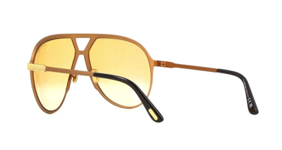 Pre-owned Tom Ford Xavier Ft 1060 Shiny Gold/brown Shaded (30f) Sunglasses