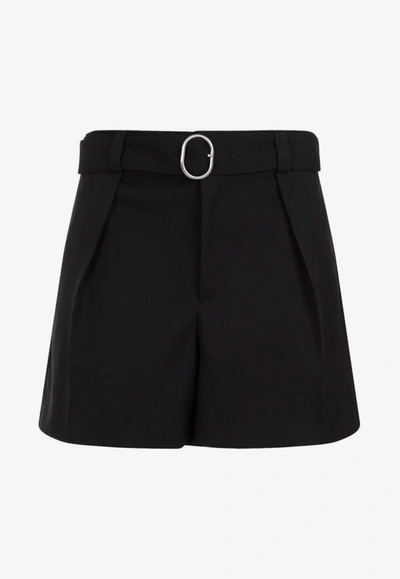 Shop Jil Sander Belted Casual Shorts In Black