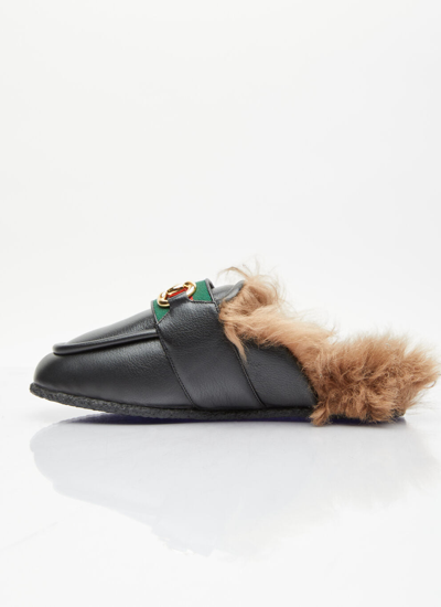 Shop Gucci Men Horsebit Slippers In Black