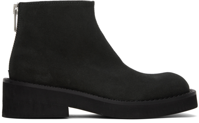 Shop Mm6 Maison Margiela Gray Zip Boots In T8012 Stretch Limo