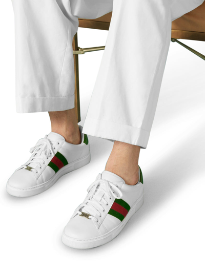Shop Gucci Men Men`s Ace Sneaker With Web Detail In White