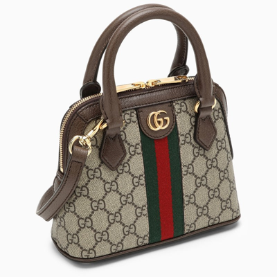 Shop Gucci Mini Ophidia Beige/brown Handbag Women In Cream