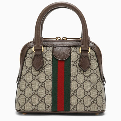 Shop Gucci Mini Ophidia Beige/brown Handbag Women In Cream