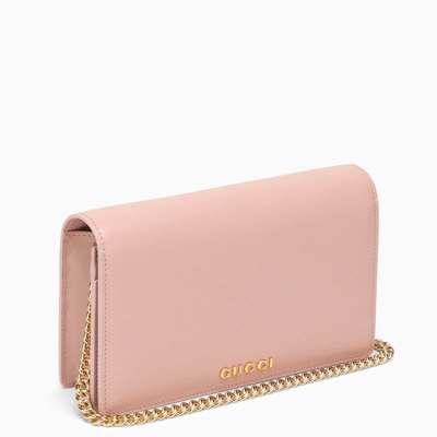Shop Gucci Pink Leather Chain Wallet Women