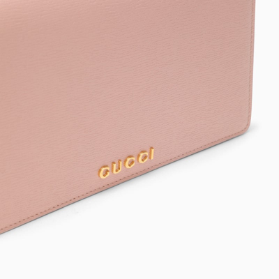 Shop Gucci Pink Leather Chain Wallet Women