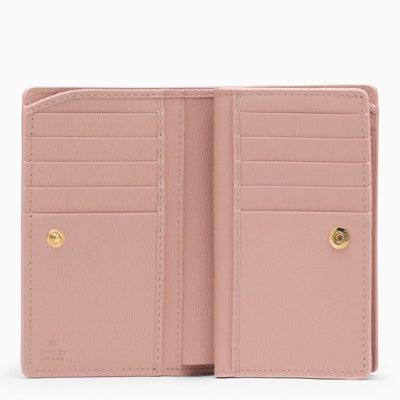 Shop Gucci Pink Leather Wallet With Zip And Logo Women