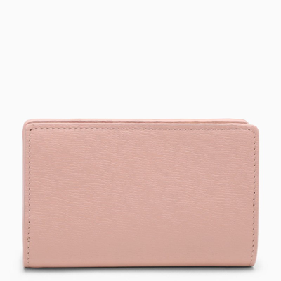 Shop Gucci Pink Leather Wallet With Zip And Logo Women