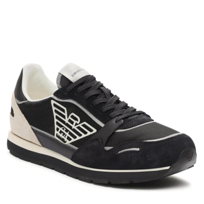 Pre-owned Emporio Armani Shoes Sneaker  Man Sz. Us 9,5 X4x537xn730 T409 Blu