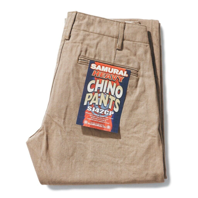 Pre-owned Samurai Jeans Sj42cp Heavy Selvedge Chino Pants Sulphur Dyeing One-washed 28-38 In Beige