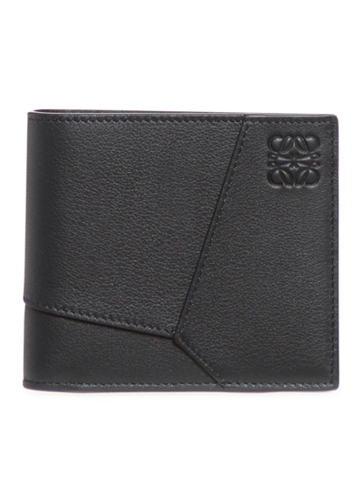 Shop Loewe Women Puzzle Bifold Wallet In Classic Calfskin In Black