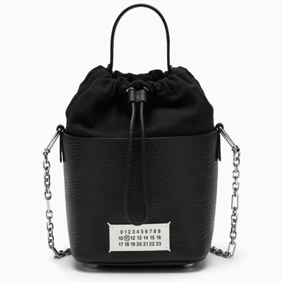 Shop Maison Margiela Black Bucket Bag By 5ac In Leather And Canvas Men