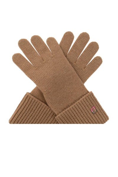 Shop Dsquared2 Gloves With Logo In Biscotto