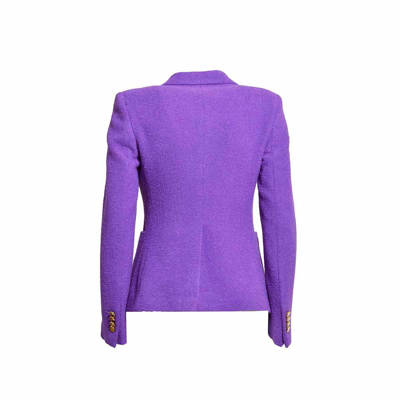 Shop Tagliatore Peak-lapels Double-breasted Blazer In Viola