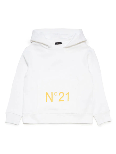 Shop N°21 White Cotton Hoodie In Bianco