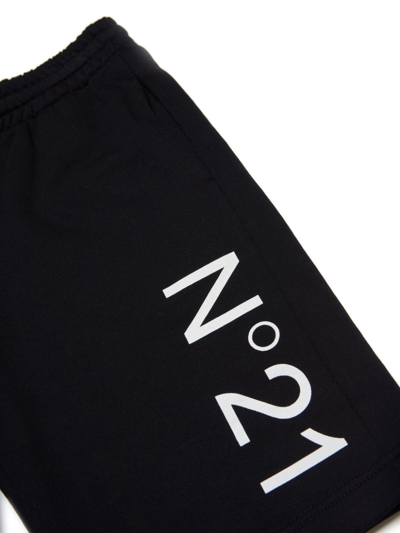 Shop N°21 Black Cotton Shorts In Nero