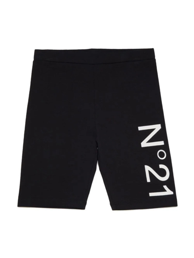 Shop N°21 Black Stretch-cotton Shorts In Nero