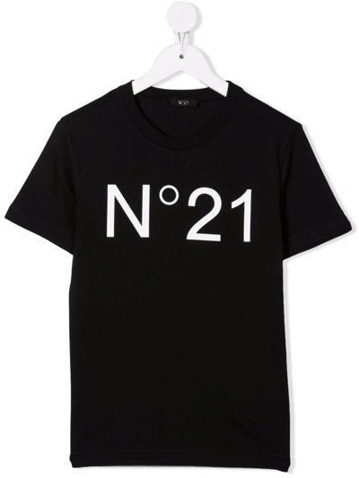 Shop N°21 Black Cotton T-shirt In Nero
